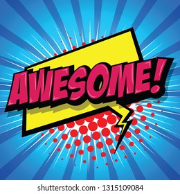 Awesome! Comic Speech Bubble, Cartoon. art and illustration vector file.