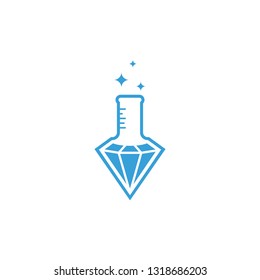 Awesome concept for diamond lab logo. Diamond icon template. Jewelry labels, ribbons, decor. Premium quality diamond vector.