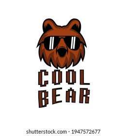 awesome cool bear illustration design