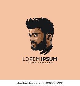 awesome cool man illustration logo design