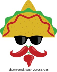 Awesome Cool Mister Taco Character