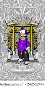 awesome cool monkey illustration for your print project