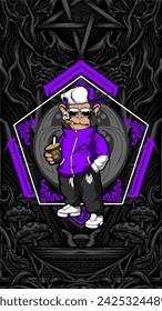 awesome cool monkey illustration for your print project