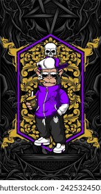 awesome cool monkey illustration for your print project
