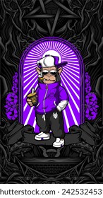 awesome cool monkey illustration for your print project