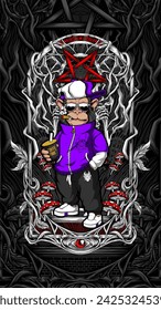 awesome cool monkey illustration for your print project