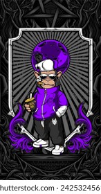 awesome cool monkey illustration for your print project