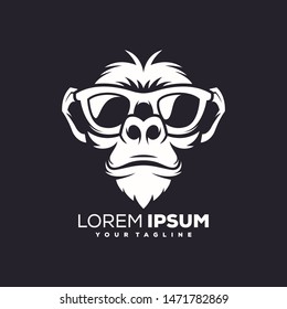 awesome cool monkey logo design