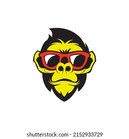 awesome cool monkey logo design vector