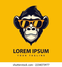 Awesome cool monkey logo design. Vector illustration.