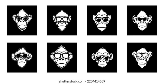 Awesome cool monkey logo design. Vector illustration.