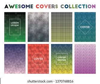 Awesome Covers Collection. Adorable geometric patterns, fresh vector illustration.