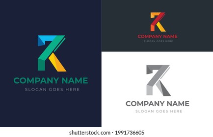 Awesome and Creative colorful K letter logo design Template for your brand 
 and company 