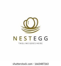 Awesome Creative Nest With Egg Logo Concept Design Vector 