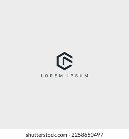 Awesome creative trendy letter CF FC initial based abstract icon logo.