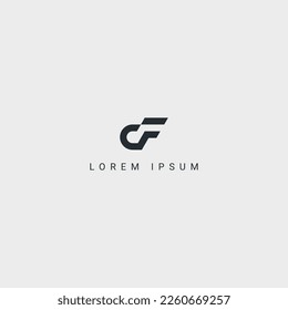 Increíble letra creativa a la moda del logo inicial del FD.