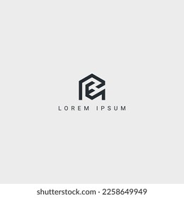 Awesome creative trendy letter E initial based real estate building icon logo.