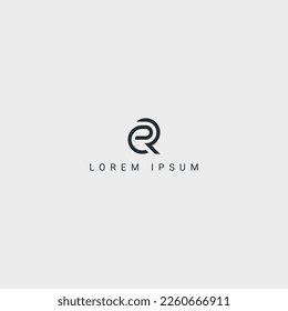 Awesome creative trendy letter ER RE initial based icon logo.