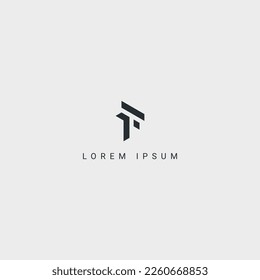 Awesome creative trendy letter FT TF initial based abstract icon logo.