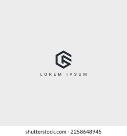 Impresionante letra creativa de moda GF FG inicial basado en el logo abstracto.