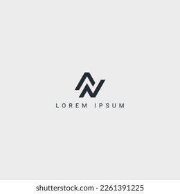 Awesome creative trendy letter AN NA initial based icon logo.