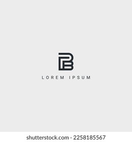 Impresionante letra creativa a la moda PB BP logotipo de icono abstracto basado en la base inicial.