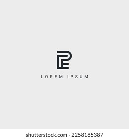Awesome creative trendy letter PE EP initial based abstract icon logo.
