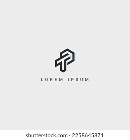 Awesome creative trendy letter PT TP initial based abstract icon logo.