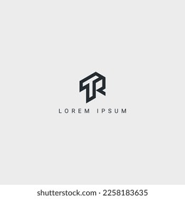 Awesome creative trendy letter TR RT initial based abstract icon logo.