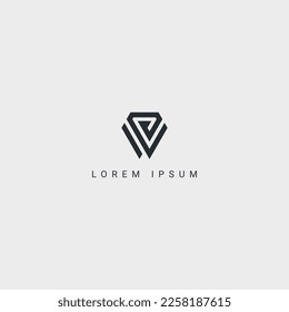 Awesome creative trendy letter WP PW initial based abstract icon logo.