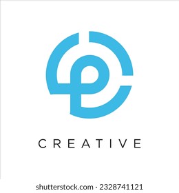 Awesome creative trendy letter WP PW initial based abstract icon logo.