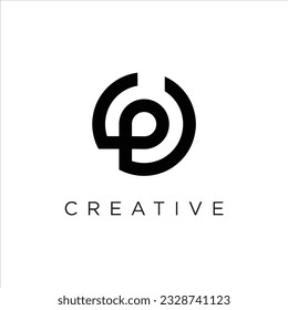 Awesome creative trendy letter WP PW initial based abstract icon logo.