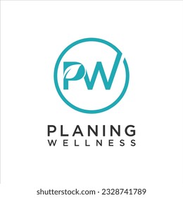 Awesome creative trendy letter WP PW initial based abstract icon logo.