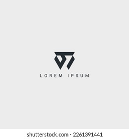 Awesome creative trendy letter WT TW initial based icon logo.