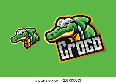 Awesome Croco Esport Logo Template