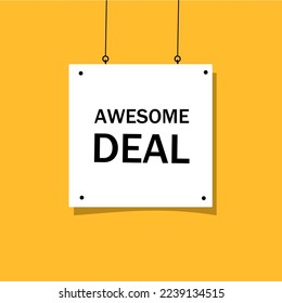 Awesome deal. Poster design banner. Vector illustration.