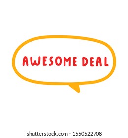 Awesome deal. Vector hand drawn illustration on white background.