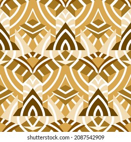 Awesome Decorative Elegant Gold Geometric Curve Vector Seamless Pattern Design. Great for spring summer, fabric, textile, background, wallpaper, scrap booking, gift wrap, accessories, and clothing.