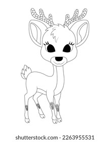 awesome deer coloring page for kids