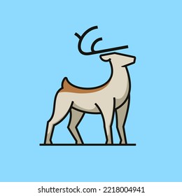Awesome Deer Logo design, flat design style