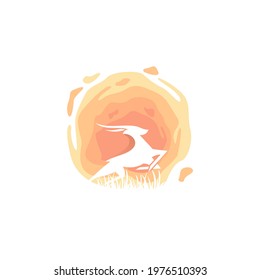 awesome deer logo design vector premium