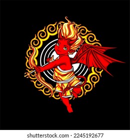 asombrosa ilustración cupid del diablo para el diseño de camisetas