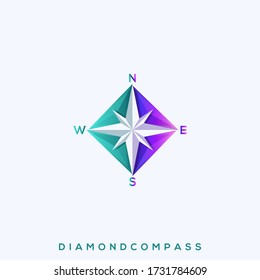 Awesome Diamond Compass Premium Logo