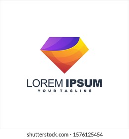 awesome diamond gradient logo design