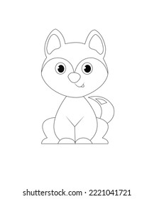 Awesome dog coloring page for kids 