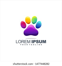 awesome dog foot logo design