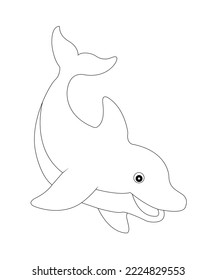Awesome dolphin coloring page for kids