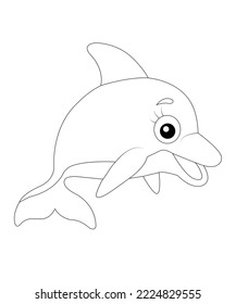 Awesome dolphin coloring page for kids