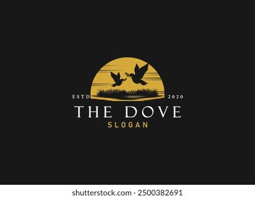 Awesome dove bird logo design vector. Flying bird logo vector Illustration