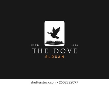 Awesome dove bird logo design vector. Flying bird logo vector illustration